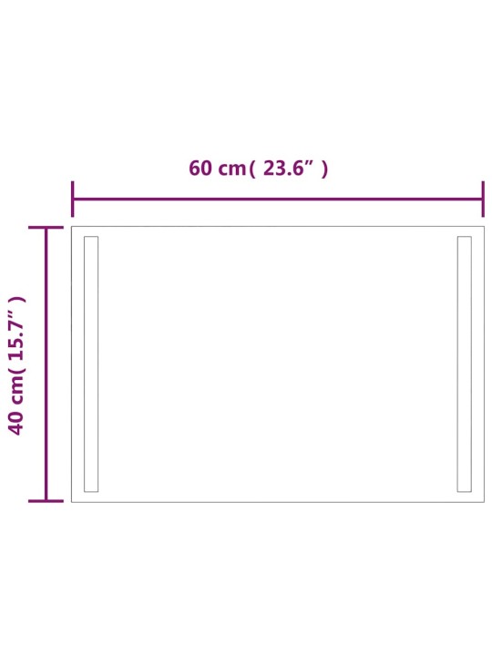 Vannasistabas spogulis ar led, 60x40 cm