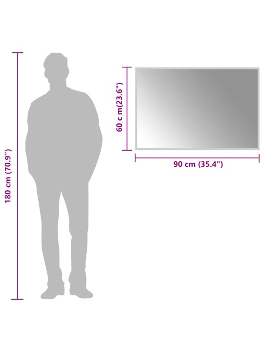 Vannasistabas spogulis ar led, 90x60 cm