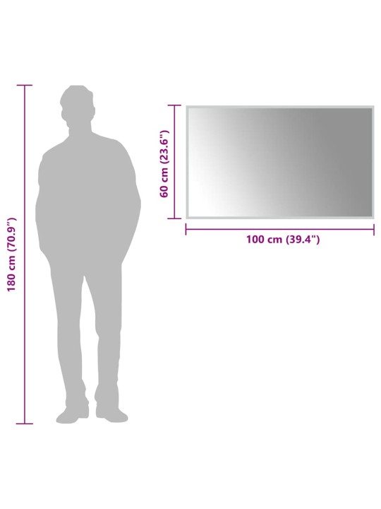 Vannasistabas spogulis ar led, 100x60 cm