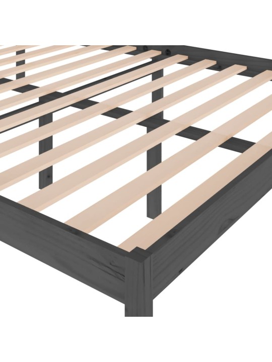 Gultas rāmis, pelēks, priedes masīvkoks, 150x200 cm, 5ft