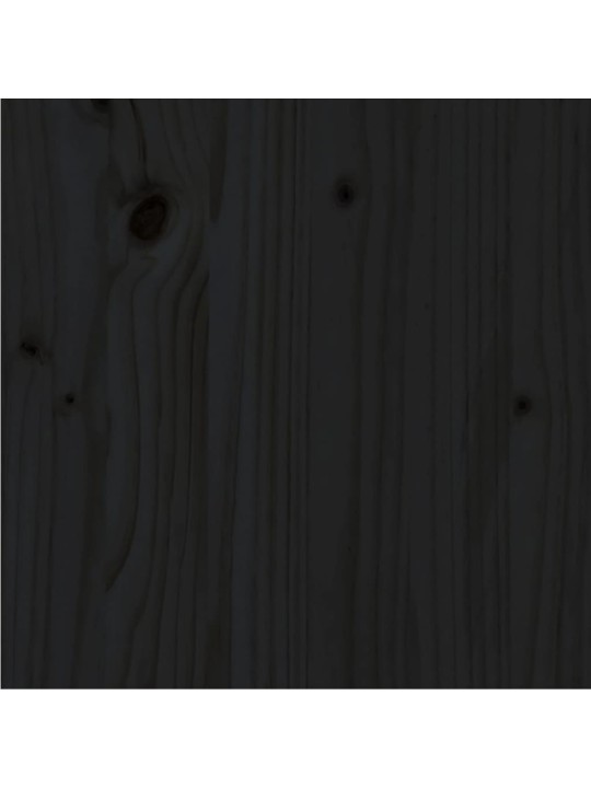 Gultas rāmis, melns, priedes masīvkoks, 90x200 cm