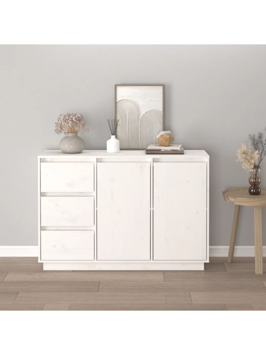 Kumode, balta, 111x34x75 cm, priedes masīvkoks
