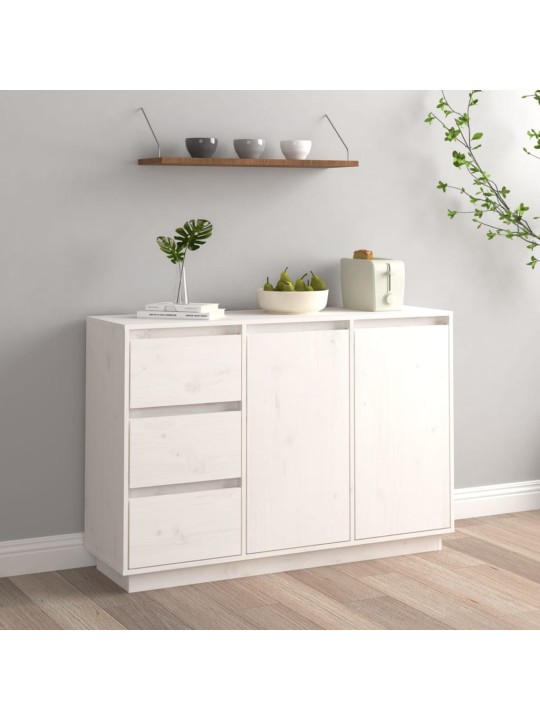 Kumode, balta, 111x34x75 cm, priedes masīvkoks