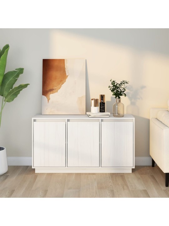 Kumode, balta, 111x34x60 cm, priedes masīvkoks
