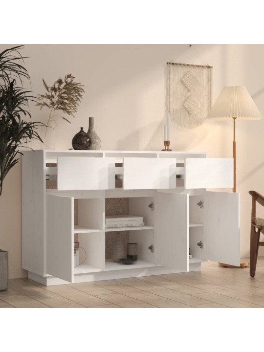 Kumode, balta, 110x34x75 cm, priedes masīvkoks