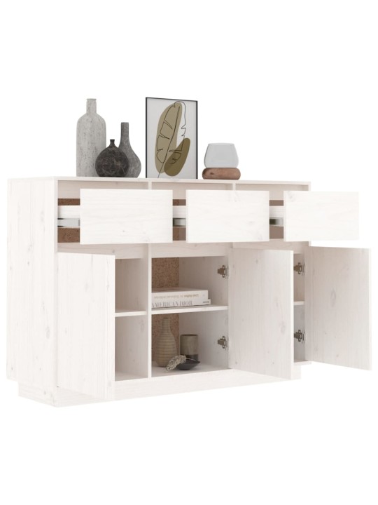 Kumode, balta, 110x34x75 cm, priedes masīvkoks