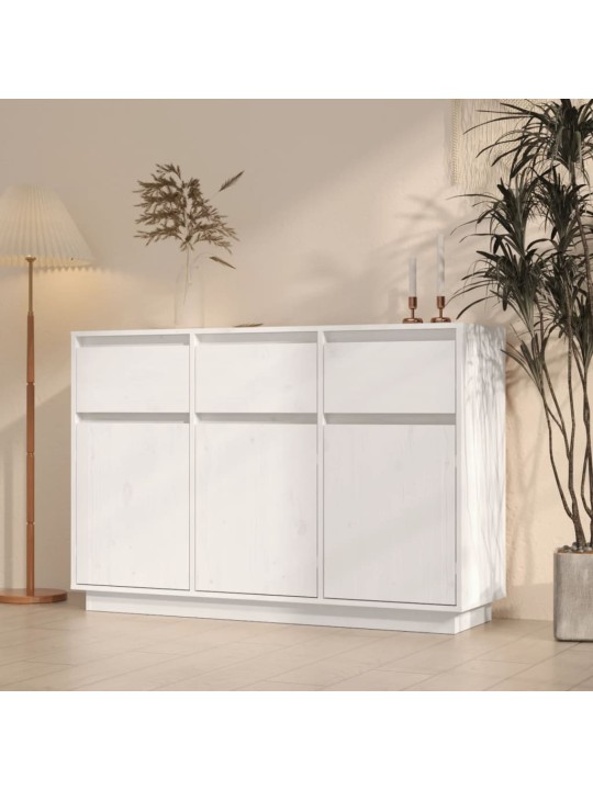 Kumode, balta, 110x34x75 cm, priedes masīvkoks