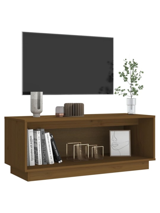 Tv skapītis, medus brūns, 90x35x35 cm, priedes masīvkoks
