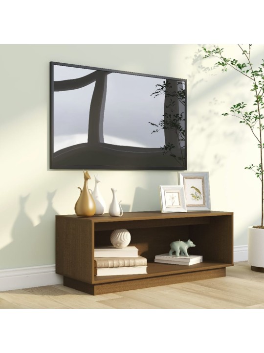 Tv skapītis, medus brūns, 90x35x35 cm, priedes masīvkoks