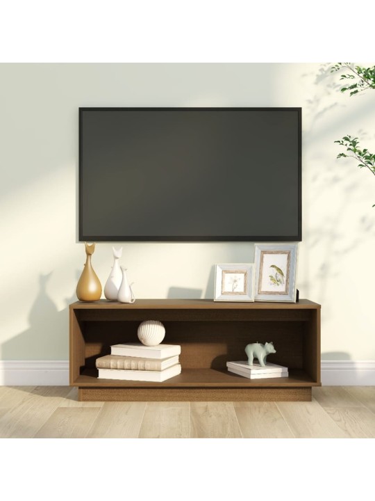 Tv skapītis, medus brūns, 90x35x35 cm, priedes masīvkoks