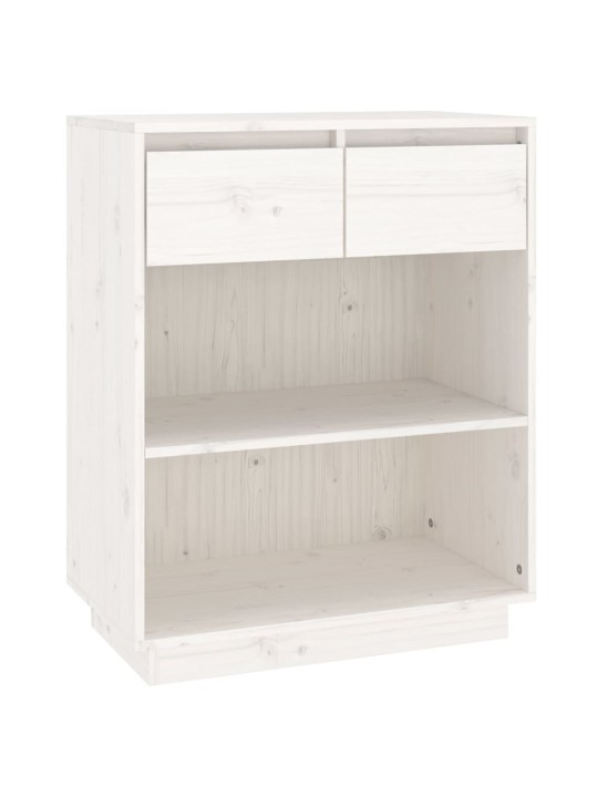 Konsoles skapītis, balts, 60x34x75 cm, priedes masīvkoks