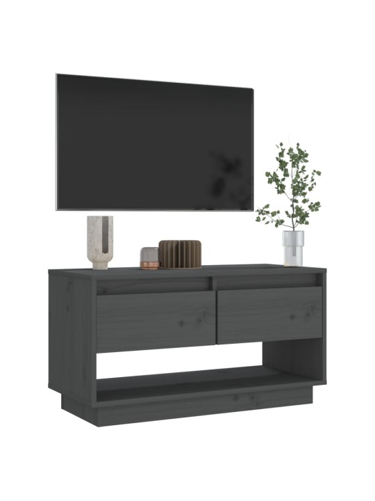 Tv skapītis, pelēks, 74x34x40 cm, priedes masīvkoks