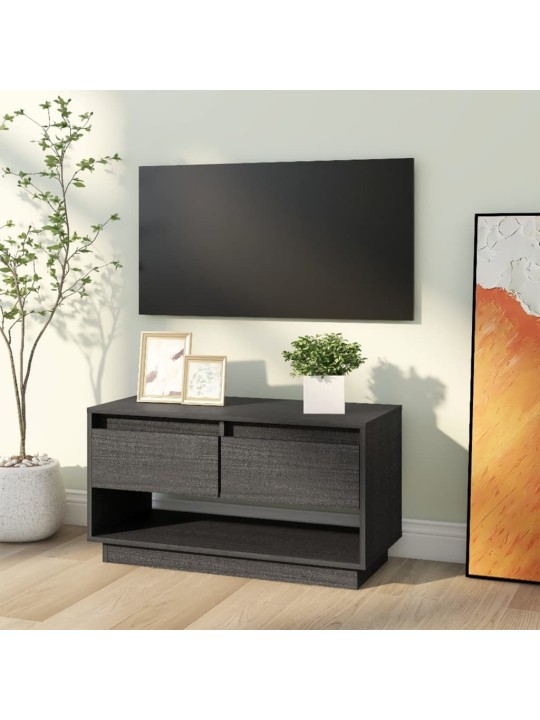 Tv skapītis, pelēks, 74x34x40 cm, priedes masīvkoks