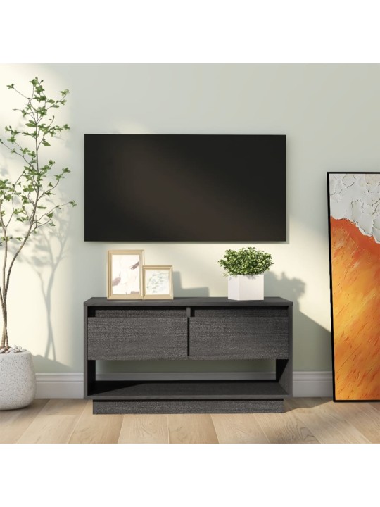 Tv skapītis, pelēks, 74x34x40 cm, priedes masīvkoks