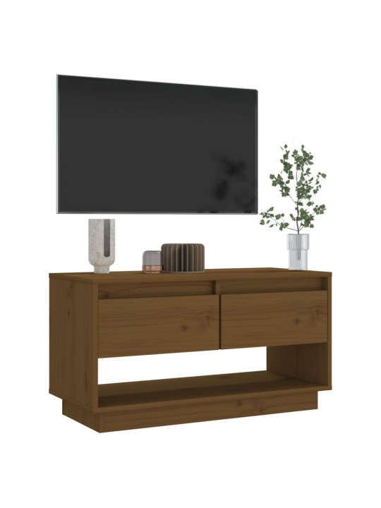 Tv skapītis, medus brūns, 74x34x40 cm, priedes masīvkoks