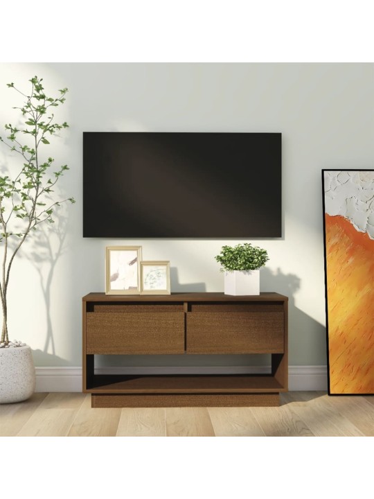 Tv skapītis, medus brūns, 74x34x40 cm, priedes masīvkoks