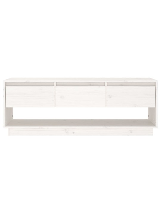 Tv plaukts, balts, 110,5x34x40 cm, priedes masīvkoks