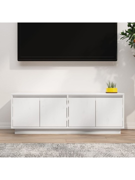 Tv skapītis, balts, 110x34x40 cm, priedes masīvkoks