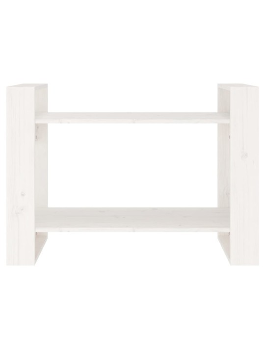 Grāmatu plaukts, balts, 80x35x56,5 cm, priedes masīvkoks