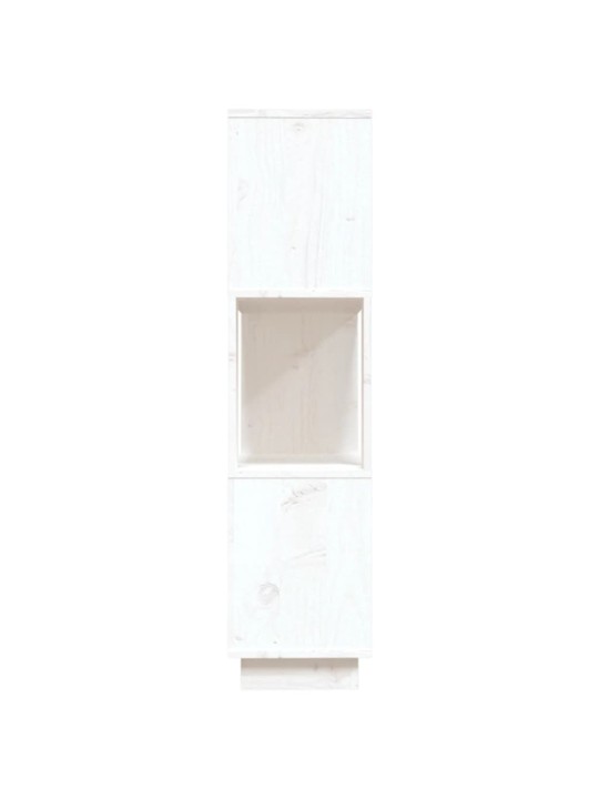 Grāmatu plaukts, balts, 80x25x101 cm, priedes masīvkoks