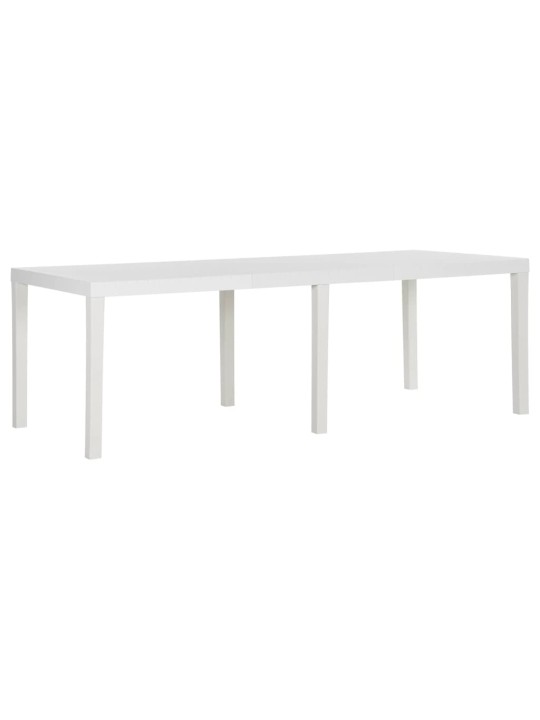 Dārza galds, 220x90x72 cm, plastmasa, balts