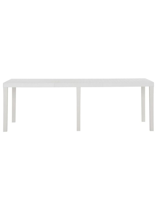 Dārza galds, 220x90x72 cm, plastmasa, balts