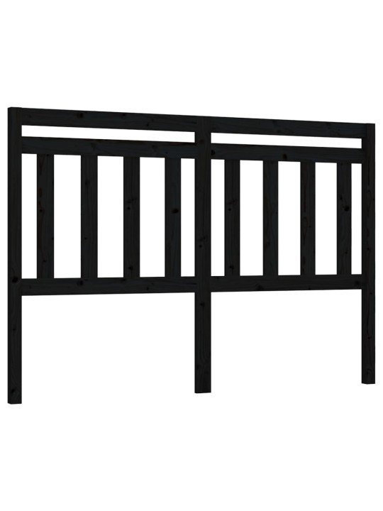 Gultas galvgalis, melns, 166x4x100 cm, priedes masīvkoks