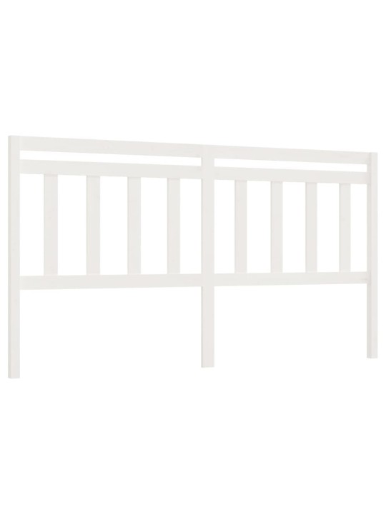 Gultas galvgalis, balts, 206x4x100 cm, priedes masīvkoks