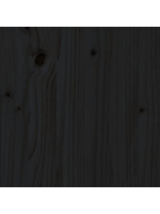 Gultas galvgalis, melns, 126x4x100 cm, priedes masīvkoks