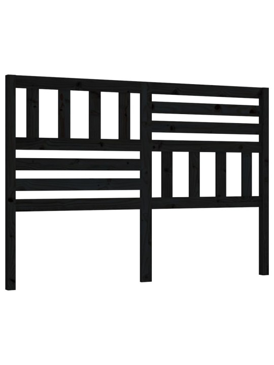Gultas galvgalis, melns, 156x4x100 cm, priedes masīvkoks