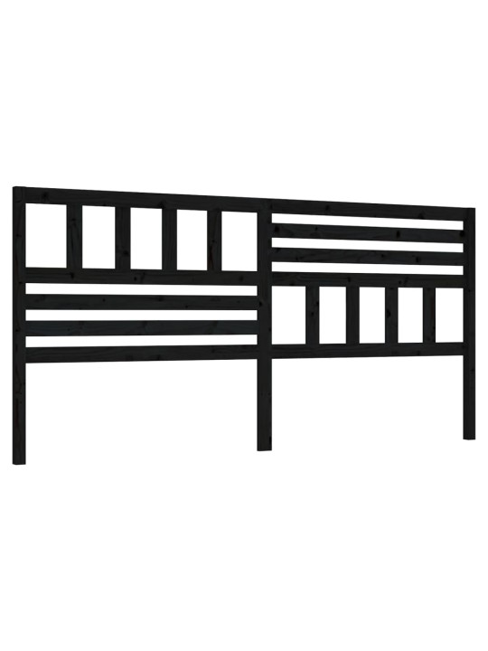 Gultas galvgalis, melns, 186x4x100 cm, priedes masīvkoks
