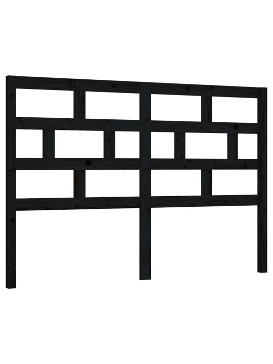 Gultas galvgalis, melns, 156x4x100 cm, priedes masīvkoks