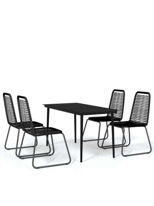 5-daļīgs dārza mēbeļu komplekts, melns