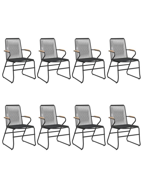 9-daļīgs dārza mēbeļu komplekts, pvc, rotangpalma, melns