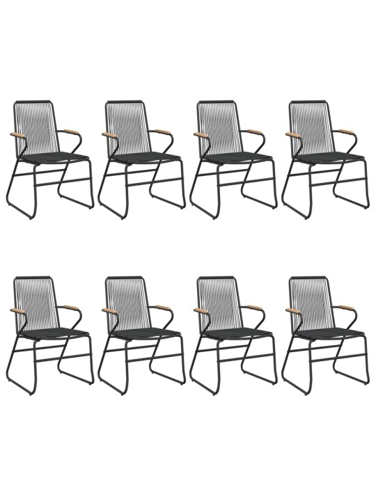 9-daļīgs dārza mēbeļu komplekts, pvc, rotangpalma, melns