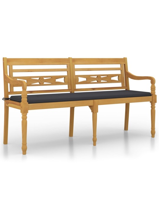 Sols ar pelēku matraci, 150 cm, masīvs tīkkoks