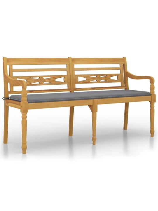 Sols ar pelēku matraci, 150 cm, masīvs tīkkoks