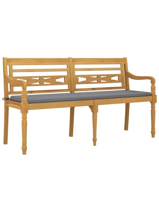Sols ar pelēku matraci, 150 cm, masīvs tīkkoks