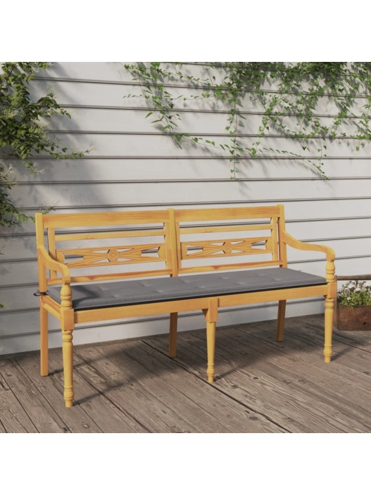 Sols ar pelēku matraci, 150 cm, masīvs tīkkoks