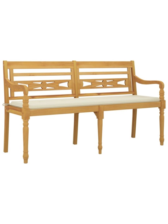 Sols ar krēmkrāsas matraci, 150 cm, masīvs tīkkoks