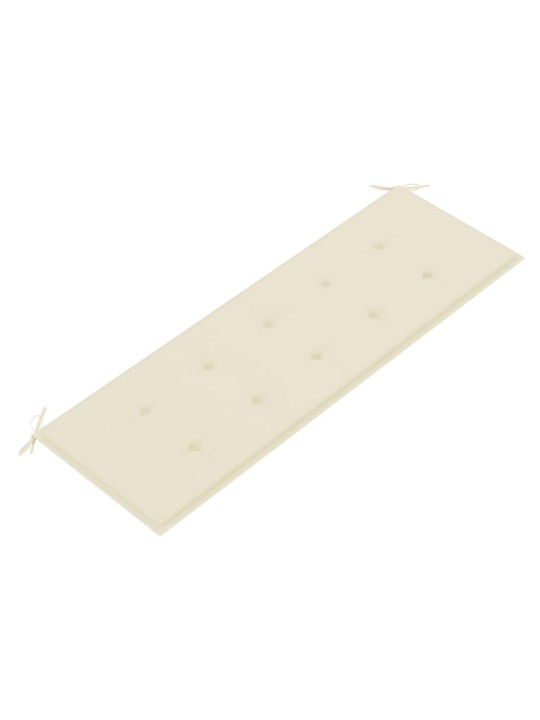 Sols ar krēmkrāsas matraci, 150 cm, masīvs tīkkoks