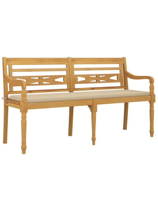 Sols ar bēšu matraci, 150 cm, masīvs tīkkoks