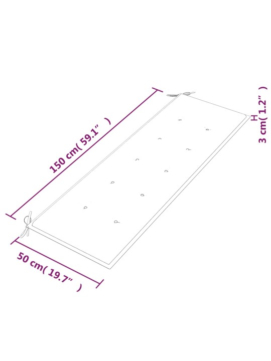 Sols ar bēšu matraci, 150 cm, masīvs tīkkoks