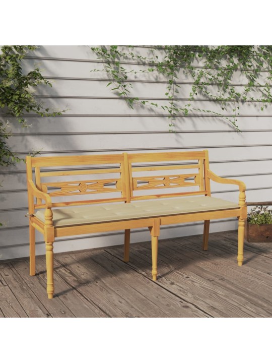 Sols ar bēšu matraci, 150 cm, masīvs tīkkoks
