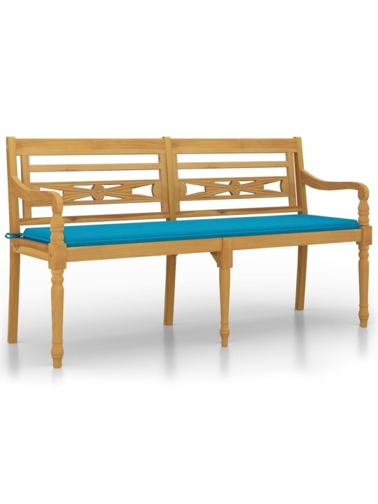 Sols ar zilu matraci, 150 cm, masīvs tīkkoks