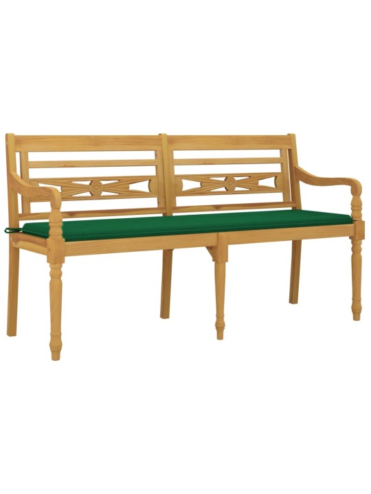Sols ar zaļu matraci, 150 cm, masīvs tīkkoks
