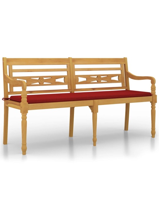 Sols ar sarkanu matraci, 150 cm, masīvs tīkkoks