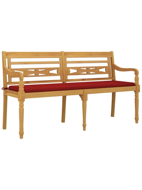 Sols ar sarkanu matraci, 150 cm, masīvs tīkkoks