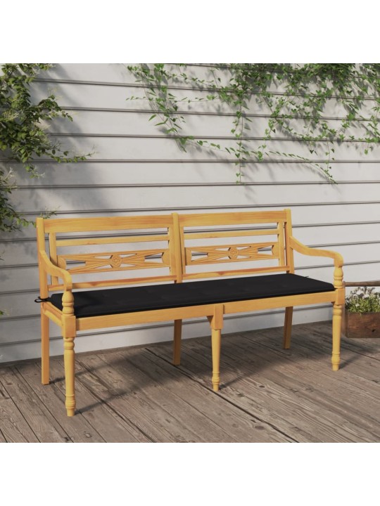 Sols ar melnu matraci, 150 cm, masīvs tīkkoks
