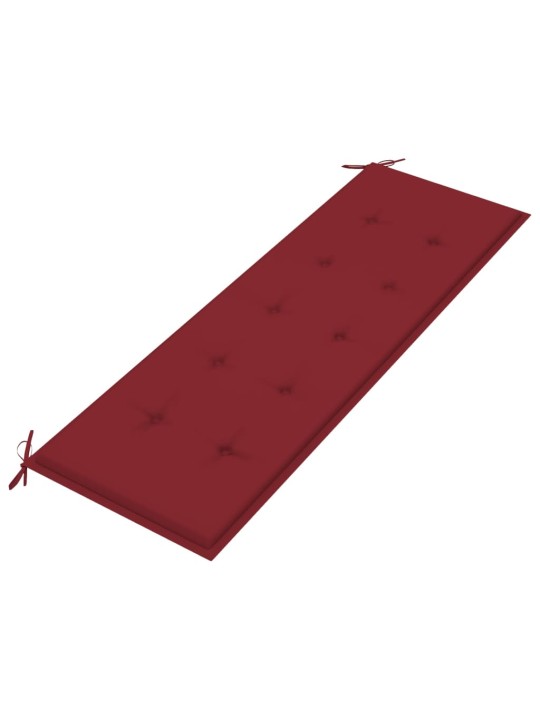 Sols ar vīnsarkanu matraci, 150 cm, masīvs tīkkoks
